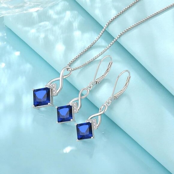 Infinity Dangle Drop Earrings 925 Sterling Silver Leverback Earrings NWT - Picture 7 of 7